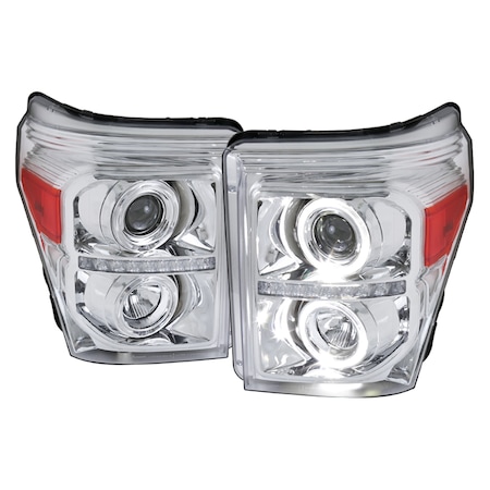 Spec-D Tuning 11-16 Ford F250 Projector Headlights- Chrome 2LHP-F25011-RS